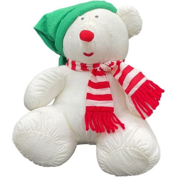1978 J.S. International INC Polyester Parachute Nylon White Christmas Snow Bear - Picture 3 of 7